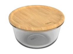 Rotho Kühlschrankdose Nala mit Bambusdeckel Glas Rund 2 l