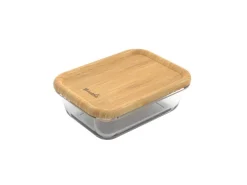 Rotho Kühlschrankdose Nala mit Bambusdeckel Glas 0,38 l