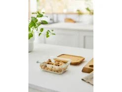 Rotho Kühlschrankdose Nala mit Bambusdeckel Glas 0,38 l