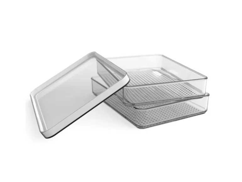 Rotho Kühlschrankorganizer-Set Loft 0,85 l Weiß 2-teilig