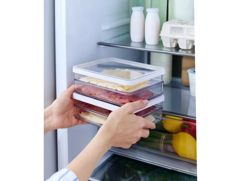 Rotho Kühlschrankorganizer-Set Loft 0,85 l Weiß 2-teilig