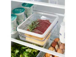 Rotho Kühlschrankorganizer-Set Loft 0,85 l Weiß 2-teilig