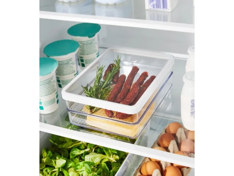 Rotho Kühlschrankorganizer-Set Loft 0,85 l Weiß 2-teilig