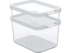 Rotho Kühlschrankorganizer-Set Cauma Transparent 2-teilig