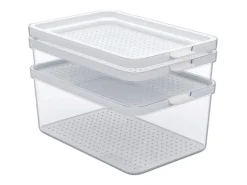 Rotho Kühlschrankorganizer-Set Cauma 1,3 l/2,6 l/4,65 l Transparent 3-teilig