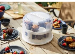 Rotho Tortenglocke mit Trays Fresh XL 26 cm Weiß-Transparent