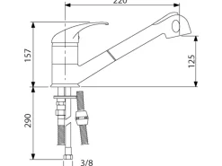 Sanitop-Wingenroth Küchenarmatur Concordia  m. Geschirrbrause Niederdruck