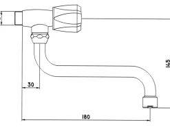 Sanitop-Wingenroth Wand-Schwenkventil Standard Plus Chrom