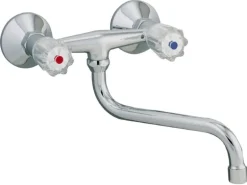 Sanitop-Wingenroth Wand-Zweigriff-Küchenarmatur Standard Plus Chrom