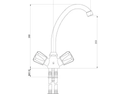 Sanitop-Wingenroth Zweigriffmischer Küchenarmatur Standard Plus Chrom