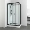 Sanotechnik Komplettdusche Epic Schwarz 225 cm x 120 cm x 80 cm