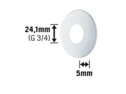 Scharnierrosette Ø 24,1 mm (G 3/4") x 5 mm Verchromt