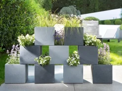 Scheurich Pflanzgefäß C-Cube 240 38 cm x 38 cm Stony Grey