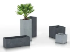 Scheurich Pflanzgefäß C-Cube High Ø 26 cm Stony Grey