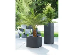 Scheurich Pflanzgefäß C-Cube High Ø 26 cm Stony Grey