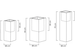 Scheurich Pflanzgefäß C-Cube High Ø 26 cm Stony Grey