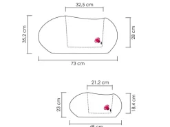 Scheurich Pflanzgefäß Flow 48 cm x 38 cm Stony Grey