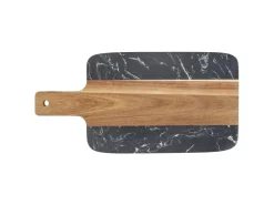 Schöner Wohnen Schneidbrett Atami Marmor und Akazienholz Schwarz-Braun