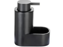 Schöner Wohnen Seifenspender Shila mit Schwammhalter Schwarz