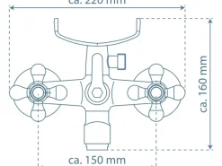 Schütte Badewannenarmatur Elk mit Garnitur Chrom