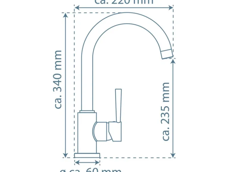 Schütte Küchenarmatur Cornwall mit hohem Auslauf Verchromt