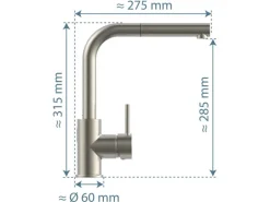Schütte Sensor-Spültischarmatur Vital mit Herausziehbarem Auslauf Edelstahl