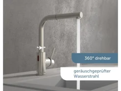 Schütte Sensor-Spültischarmatur Vital mit Herausziehbarem Auslauf Edelstahl