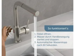 Schütte Sensor-Spültischarmatur Vital mit Herausziehbarem Auslauf Edelstahl