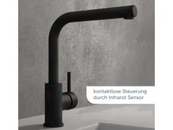 Schütte Sensor-Spültischarmatur Vital mit Herausziehbarem Auslauf Schwarz Matt