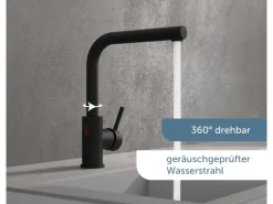 Schütte Sensor-Spültischarmatur Vital mit Herausziehbarem Auslauf Schwarz Matt