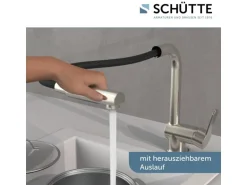 Schütte Spültischarmatur mit Herausziehbarem Auslauf London Edelstahloptik