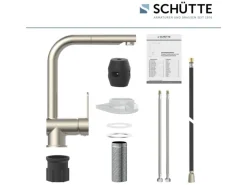 Schütte Spültischarmatur mit Herausziehbarem Auslauf London Edelstahloptik