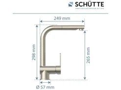 Schütte Spültischarmatur mit Herausziehbarem Auslauf London Edelstahloptik