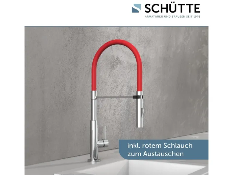 Schütte Spültischarmatur mit Soft-Touch Schlauch Stilo Chrom-Schwarz