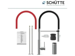 Schütte Spültischarmatur mit Soft-Touch Schlauch Stilo Chrom-Schwarz