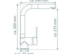 Schütte Spültischarmatur mit Herausziehbarem Auslauf London Graphit Matt