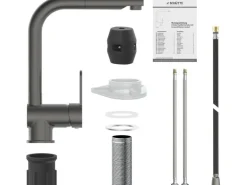 Schütte Spültischarmatur mit Herausziehbarem Auslauf London Graphit Matt