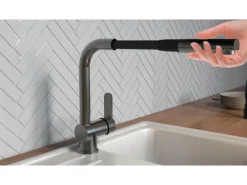 Schütte Spültischarmatur mit Herausziehbarem Auslauf London Graphit Matt