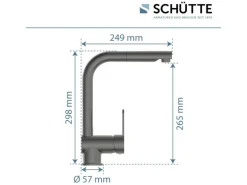 Schütte Spültischarmatur mit Herausziehbarem Auslauf London Graphit Matt