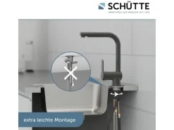Schütte Spültischarmatur mit Herausziehbarem Auslauf London Graphit Matt
