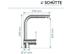 Schütte Spültischarmatur Niederdruck Herausziehbare Auslauf London Chrom