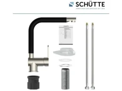 Schütte Spültischarmatur Rio Edelstahloptik Schwarz Matt