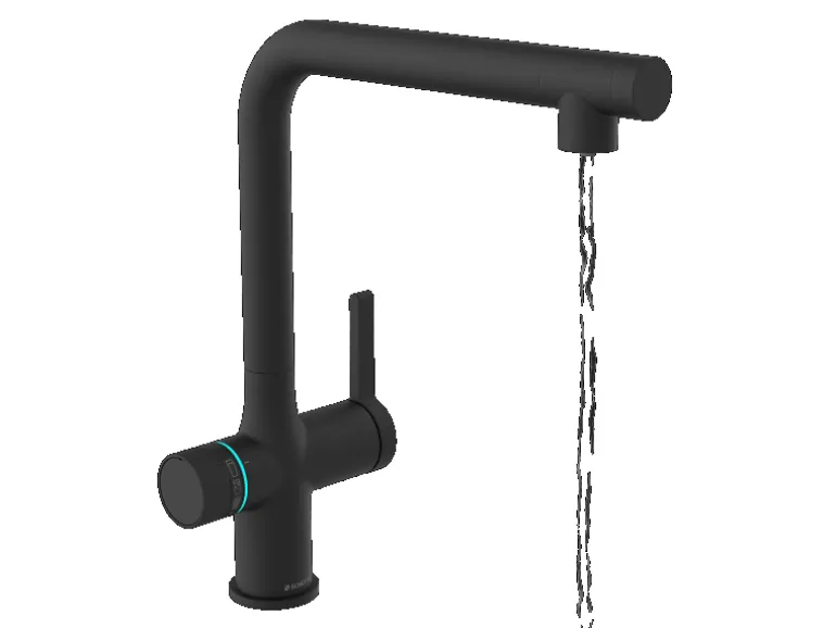 Schütte Sprudelwasser-Spültischarmatur-Set Aquastar Premium Schwarz Matt