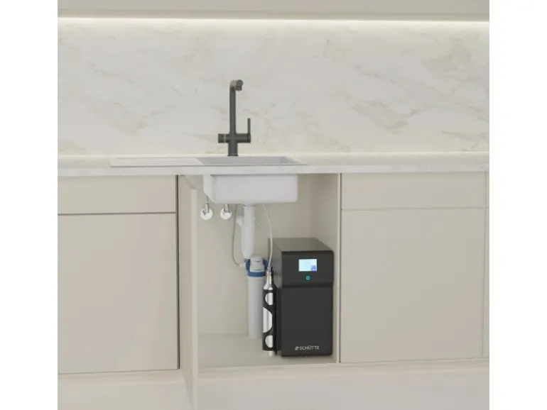 Schütte Sprudelwasser-Spültischarmatur-Set Aquastar Premium Schwarz Matt