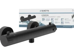 Schütte Thermostat Duscharmatur London Schwarz Matt