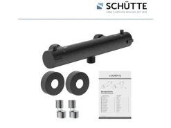 Schütte Thermostat Duscharmatur London Schwarz Matt