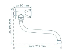 Schütte Wand-Schwenkventil Carneo Chrom
