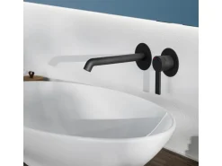 Schütte Waschtischarmatur Los Angeles für Wandmontage Schwarz Matt