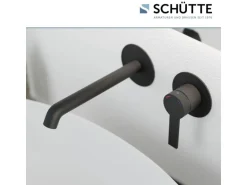 Schütte Waschtischarmatur Los Angeles für Wandmontage Schwarz Matt