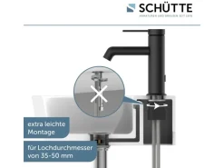 Schütte Waschtischarmatur Los Angeles Schwarz Matt